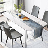 Lofaris White Denim Blue Brown Mixed Vintage Table Runner